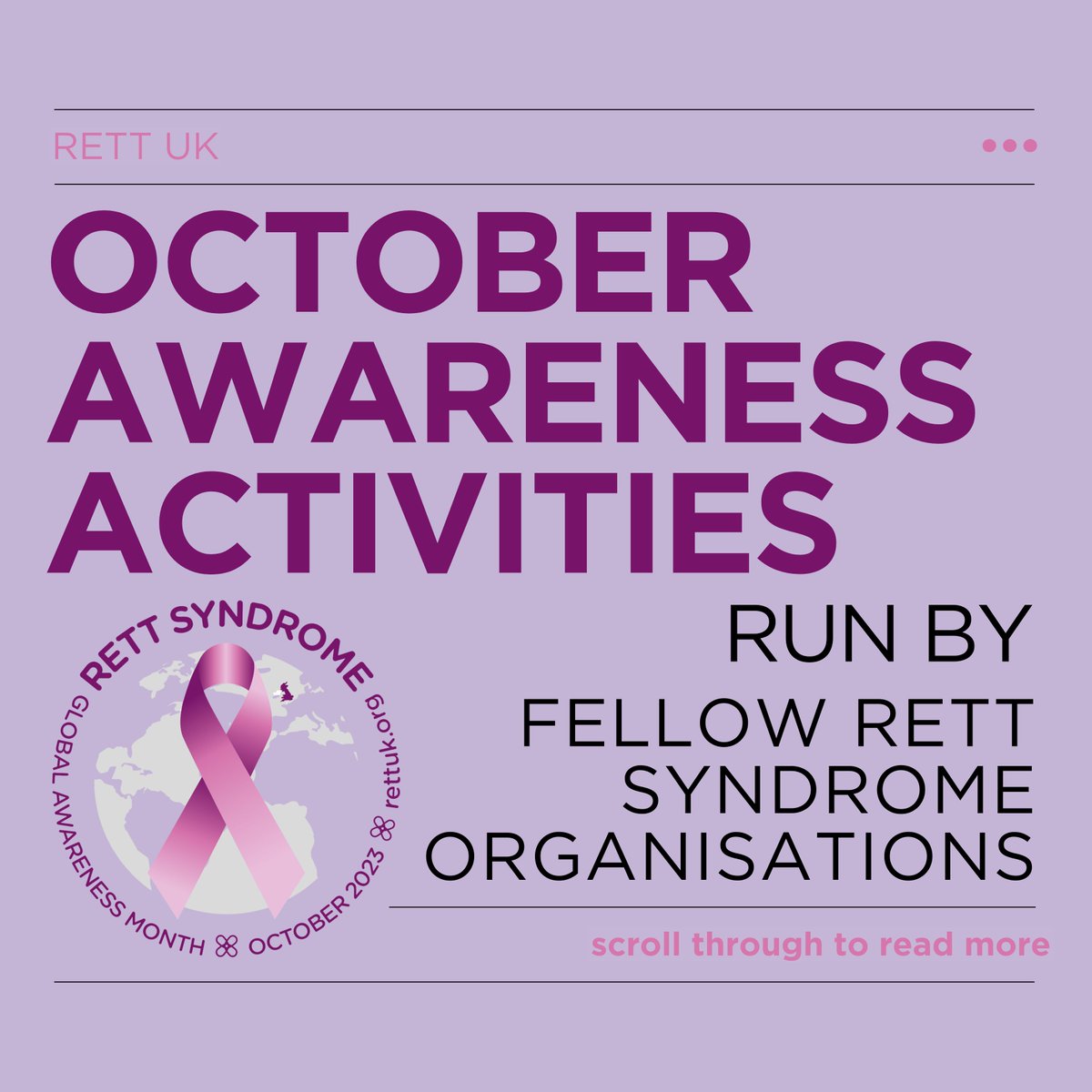 RettUK's tweet photo. ๐ Check out these activities for #RettSyndromeAwarenessMonth organised by our fellow organisations ๐
@ReverseRett
๐ https://t.co/eHKR1zaYrd
Rett Syndrome Europe
๐ https://t.co/f4w8nkwvI4
@Rettsyndrome
๐ https://t.co/Ap7Nz4l2xV
#RettSyndrome #RettUK #OctoberAwareness https://t.co/FFsc7mpOUr