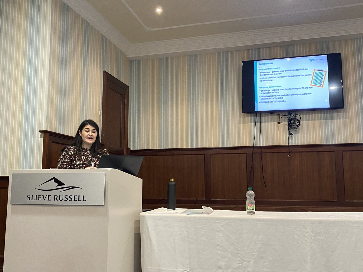 Very proud of my talented friend @freehill_lauren showcasing her work on improving the quality of service for patients with OA! A fantastic presentation and initiative in @svuh #AOTI2023 #occupationaltherapy
