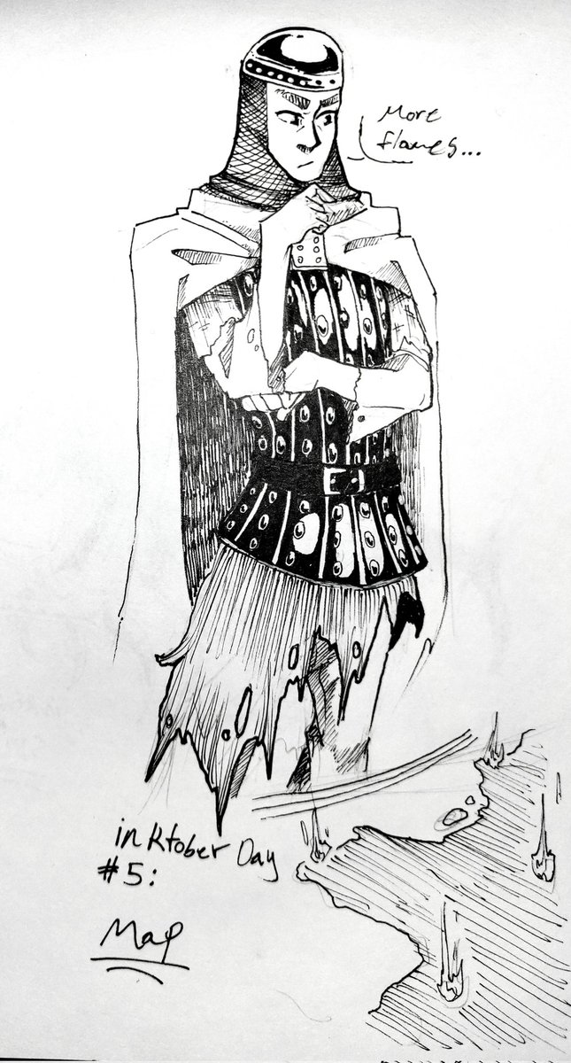 OpulentChainsaw's tweet photo. Day #5 of my Dark Souls themed inktober! (This guys name is Cale the Cartographer from ds2) https://t.co/Kwn2MTFs29