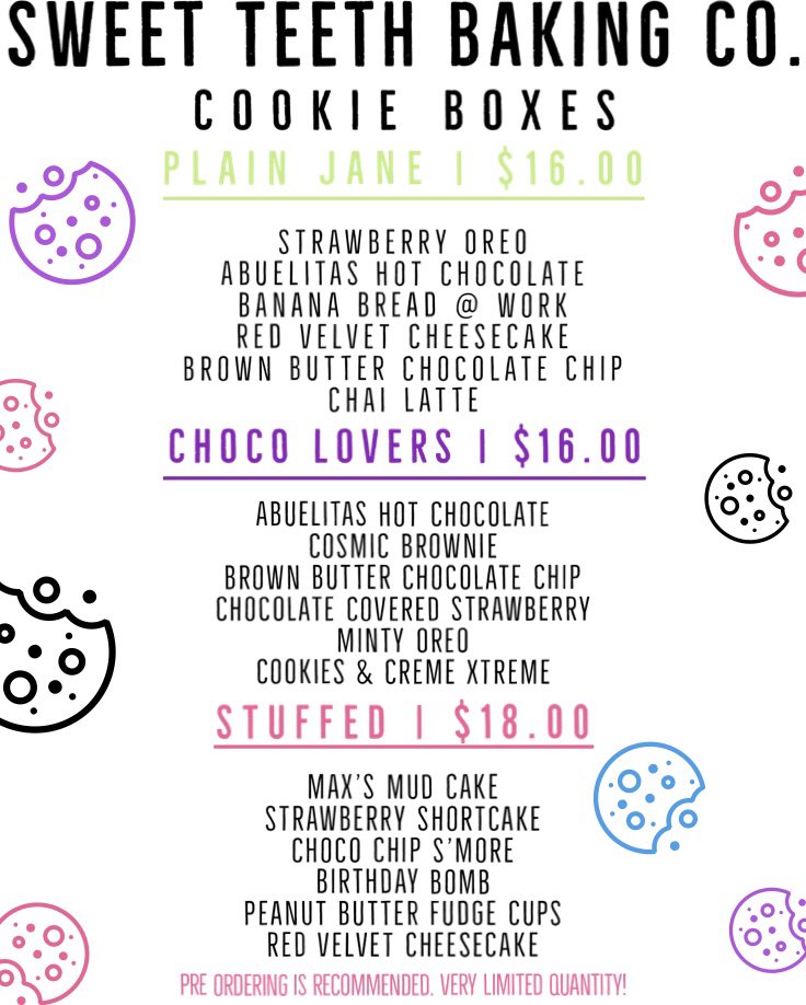 SweetTeethCo's tweet photo. Cookie Boxes Available October 13-15th! 🍪🤍
Limited Quantity Pre Ordering Is Recommended
Dm Us To Secure Your Box &amp; Pick Up Time! https://t.co/muUORDlTS4
