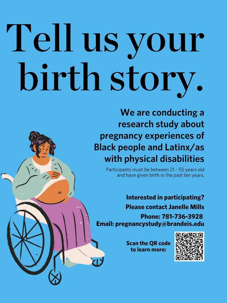 The Lurie Institute at Brandeis University wants to hear from disabled people about their birth experiences! More information is available at: heller.brandeis.edu/lurie/research…