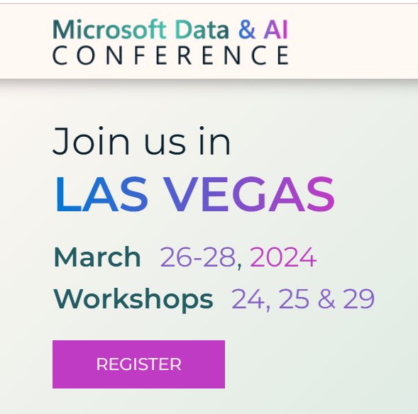 We heard your feedback that you want a #MicrosoftFabric conference. We also heard that mid December (our original dates) were not ideal. We heard your feedback and we are moving to March so we can see all your smiling Fabric faces in Las Vegas aka.ms/mdai