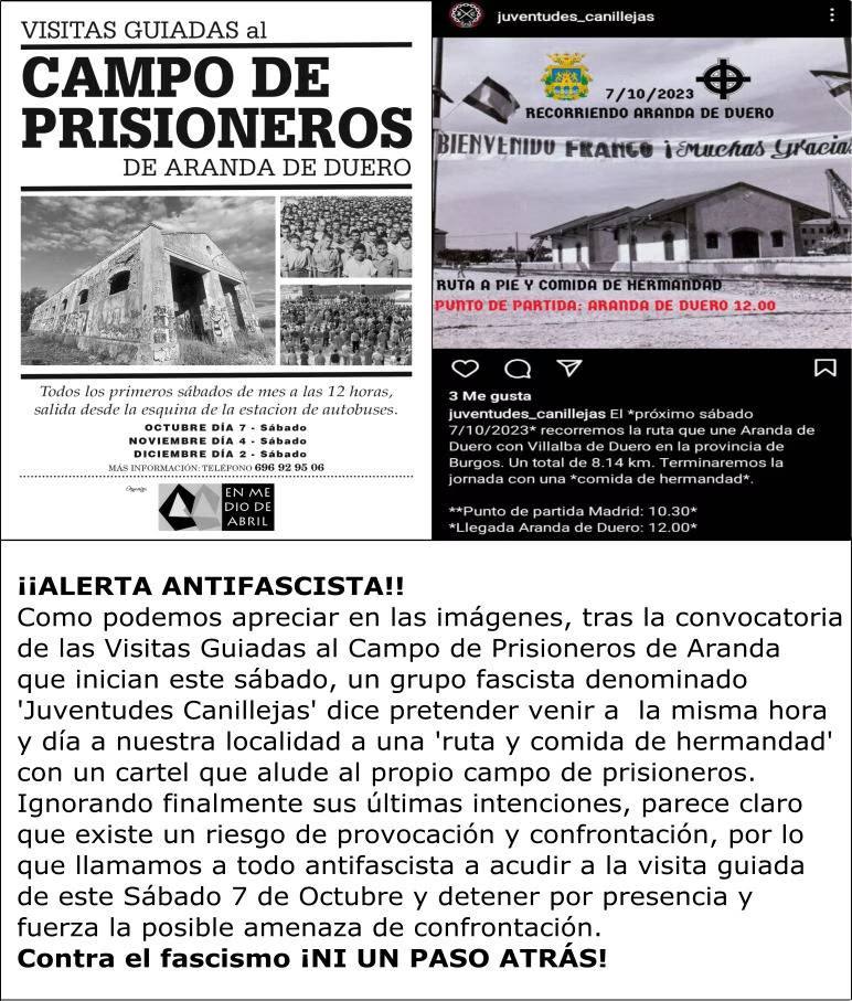 🚨¡Alerta Antifascista!🚨 #ArandadeDuero
#Burgos