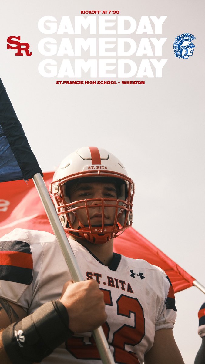 StRitaFootball's tweet image. GAMEDAY! Week 7 on the road in Wheaton 7:30PM. #Mustangs