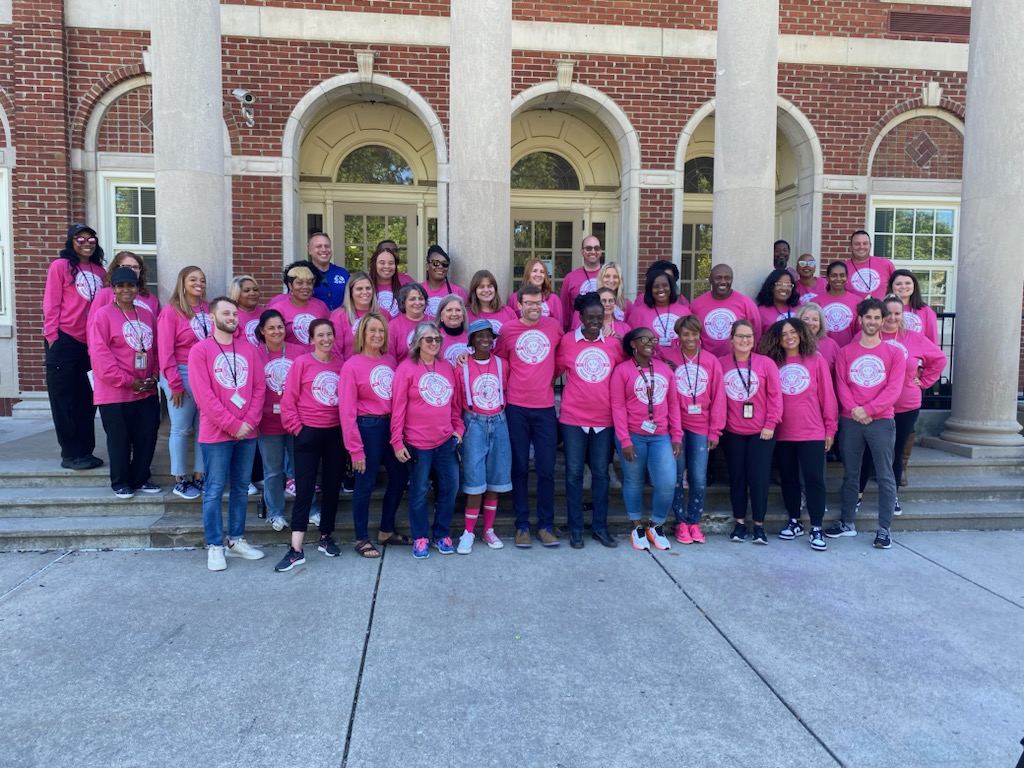 CollegeHillCPS's tweet image. The most amazing school staff in the world... wearing pink staff shirts in support of breast cancer awareness month. @IamCPS @BKingmanCPS #October #BreastCancerAwarenessMonth