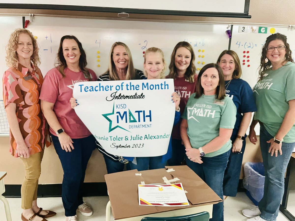 Congratulations to Ms. Toler & Ms. Alexander from @ParkwoodHill—our Intermediate District Math Teachers of the Month for September! These two were nominated for the amazing work they do with students in their co-teach math classroom. We’re so proud of you both! #MathKISD