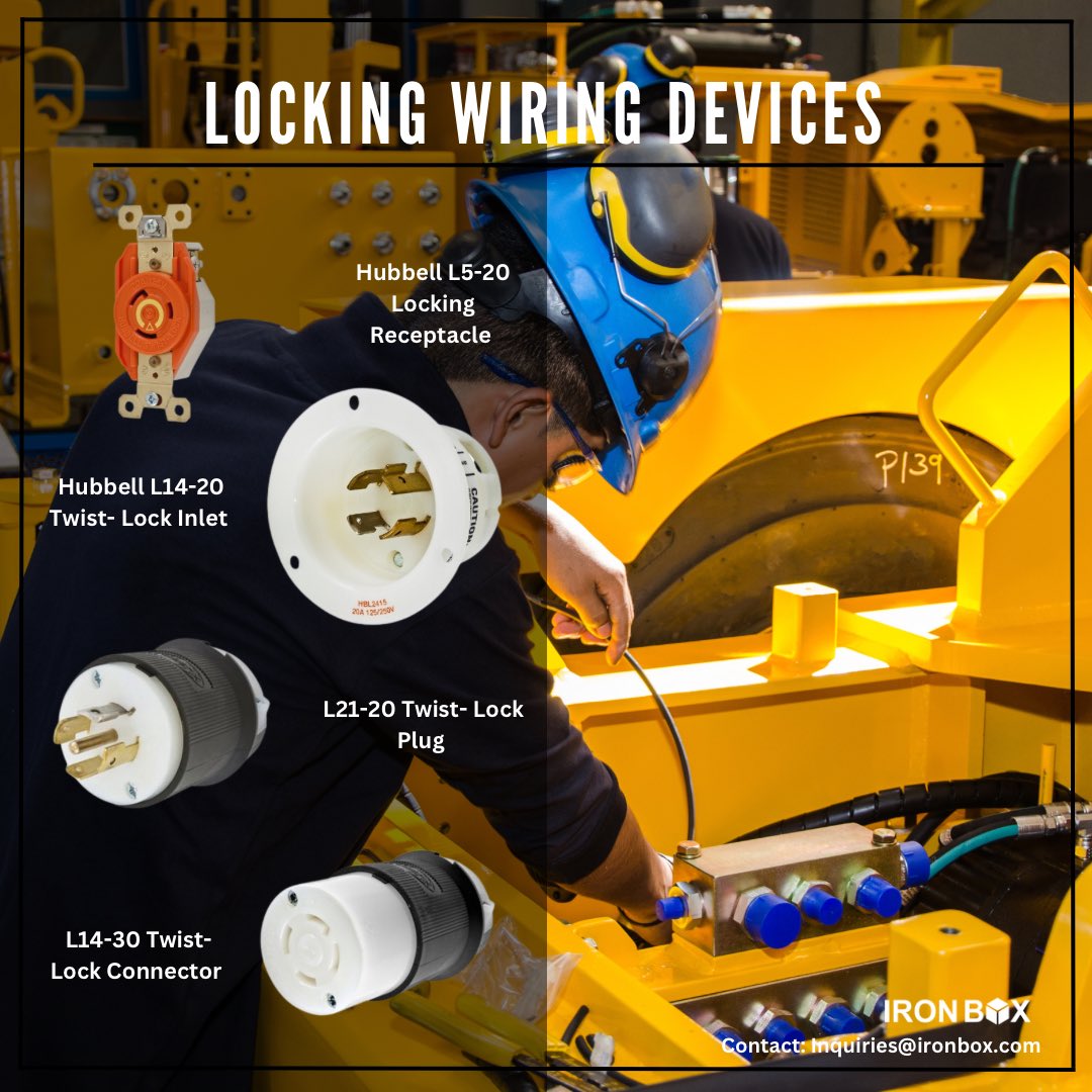 Locking Wiring Devices: providing secure electrical connections for various applications, ensuring safety and reliability. From industrial machinery to RVs, these connectors are essential for dependable power distribution.
#industrial #wiringdevices

lockingpowercords.com/twist-lock-wir…