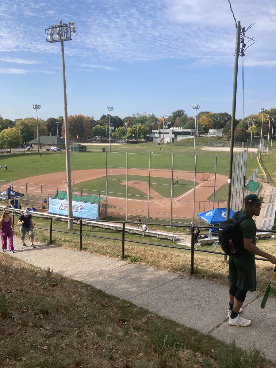 Baseball Memories. Been 44 years since I stepped on Christie Pitts Diamond. So many memories of playing in the IBL. Last time there with the Windsor Chiefs. Jim Ace Dalton shut down the Leafs. This time St Clair Saints swept a double header. Winning never gets old.