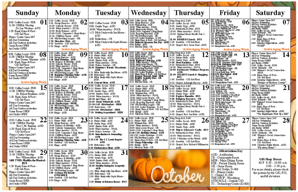 est_carpenters's tweet photo. October is here, and our residents are in for a treat! 🍫

From educational classes and fitness programs to game nights and happy hours, this month's activity calendar is designed to inspire, engage, and create lasting memories. 🧡 https://t.co/HglYc2jRm8