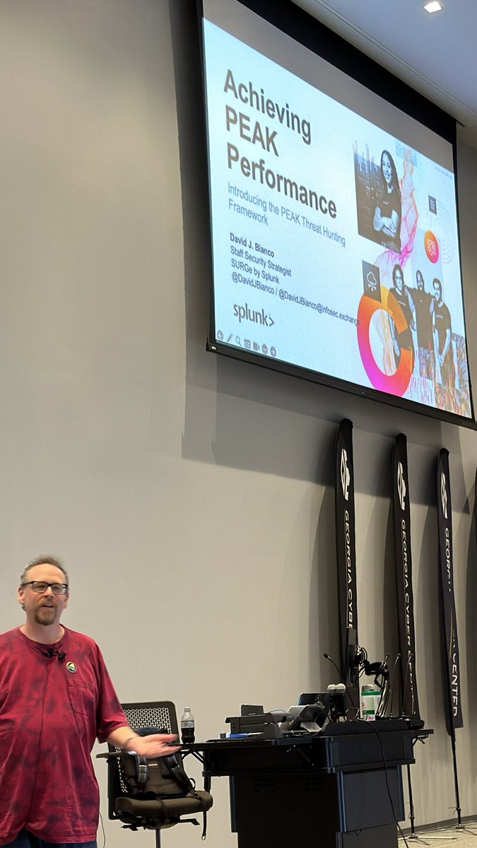 securityonion's tweet photo. .@DavidJBianco presenting “Achieving PEAK Performance” at Security Onion Conference 2023!
#SOCAugusta https://t.co/Ku4LAIrUiF