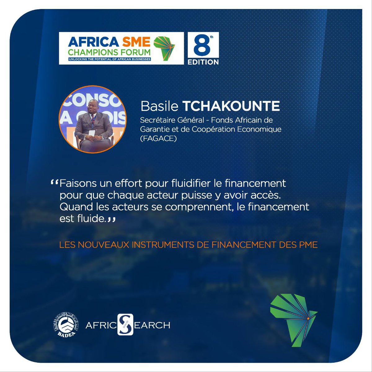 SmeChampions's tweet photo. Parole d'expert :
M. Basile TCHAKOUNTE
au AFRICA SME CHAMPIONS FORUM édition 8
#ASCF2023 #PME #Financement https://t.co/ZuAq8KiZ2E