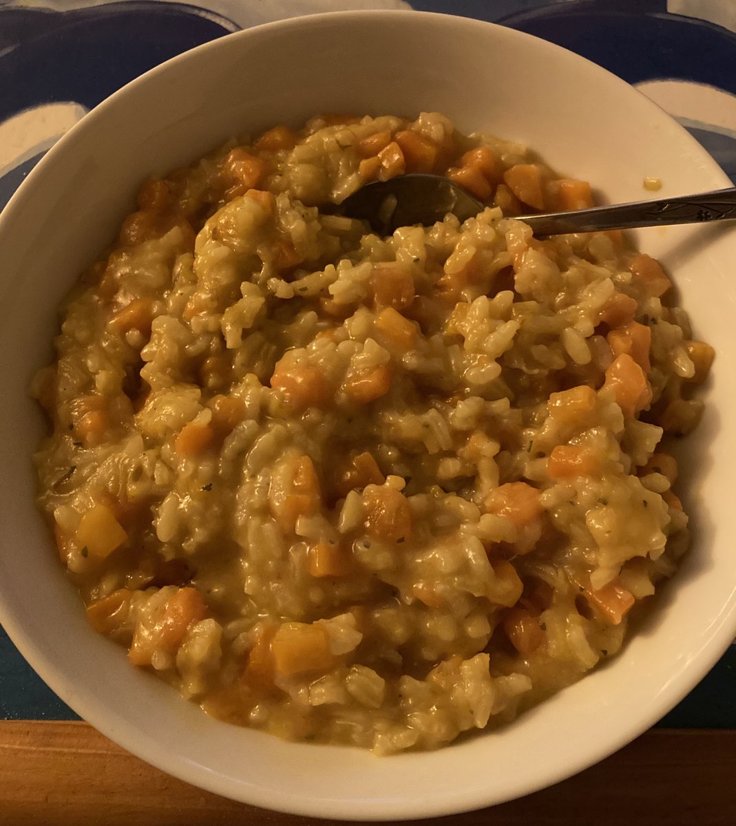 emmacook's tweet image. Needed proper meal tonight so scrummy veggie risotto was on the cards. Cheers @BumblesGG for the lovely ingredients 🧅🧄🥕🍠🥰