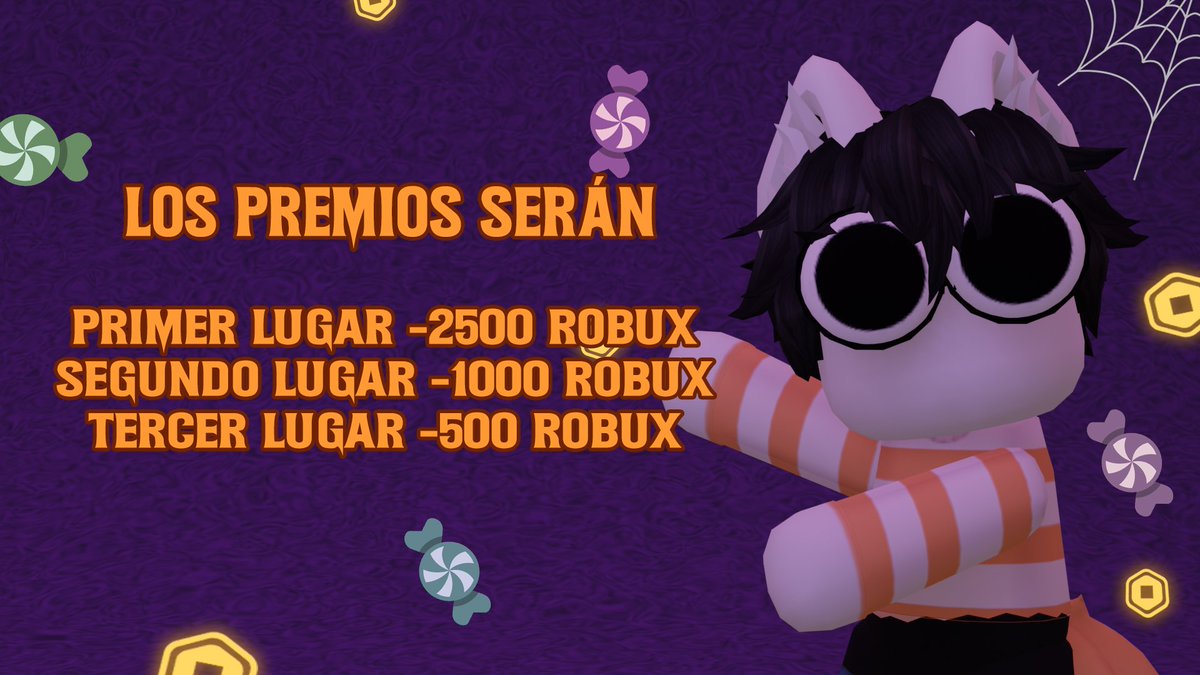 CONCURSO DE DISFRACES HALLOWEEN 🎃🎃🎃

GRUPO DE ROBLOX PARA RECLAMAR LOS ROBUX
roblox.com/groups/1193448…
GRUPO PARA POSTEAR LAS IMÁGENES: discord.com/invite/fn7Ht6jr

O PARTICIPAR USANDO EL #robloxsally2023

Info en las imágenes: