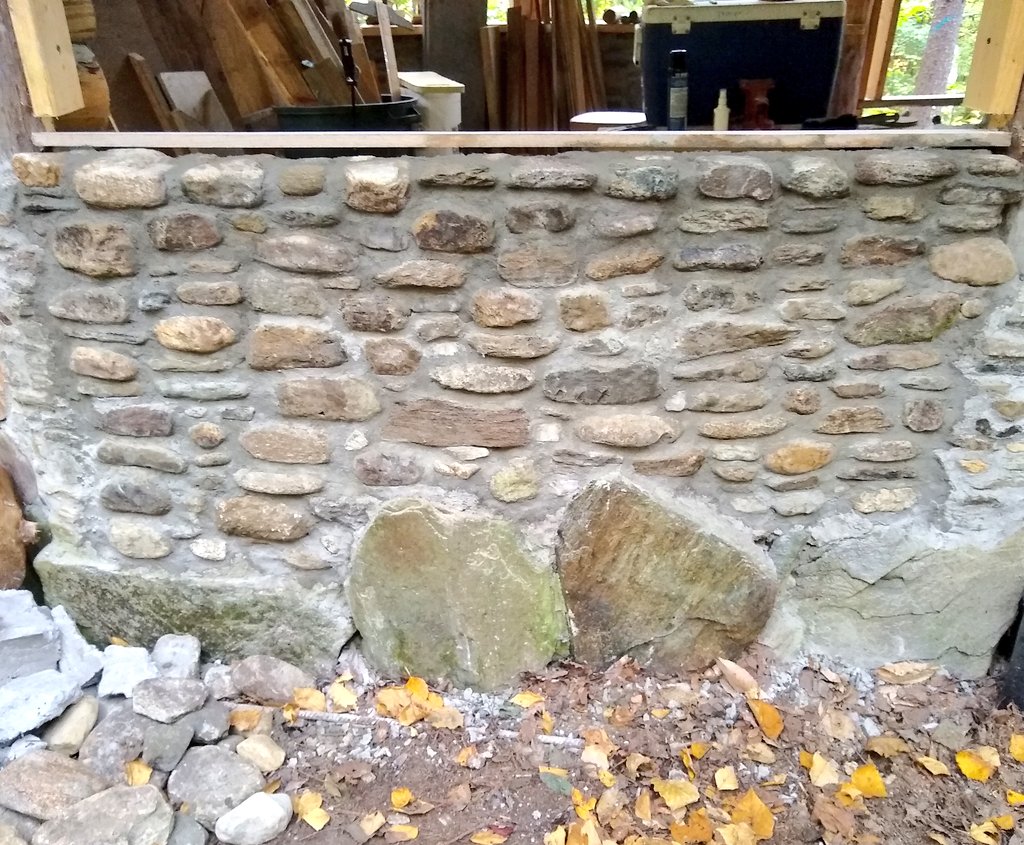 Based_Jedi's tweet photo. So today I finished stonewall #11 up at the house I'm building. This one will have a huge 5ft picture window to let in a ton of light for my art studio setup.

#buildingoffthegrid #offgrid #diy https://t.co/hHZ4ChKHVy