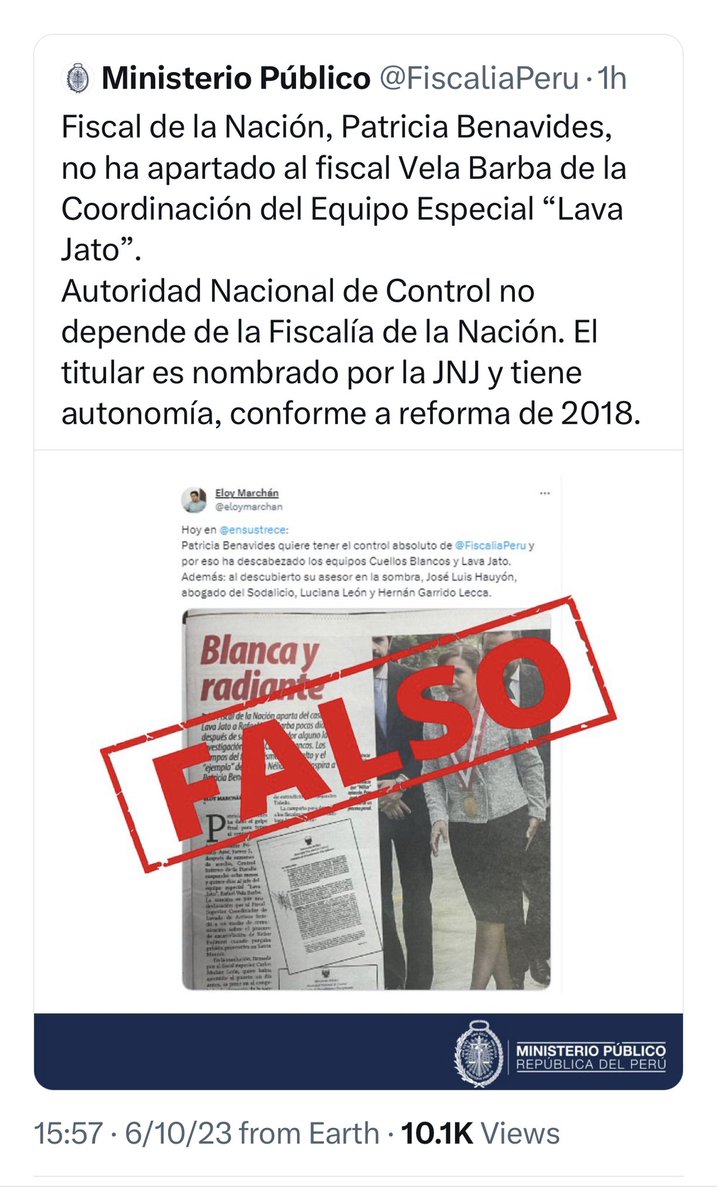 larryportera's tweet image. Lluvia de sellitos rojos: Cuenta oficial de la @FiscaliaPeru busca sin éxito desmentir a @ensustrece @eloymarchan a @Laencerrona @ocram y a Miki G por publicar noticias de la Fiscal de la Nación, Patricia Benavides. ¿Los asesores sabrán que es una practica estigmatizadora?