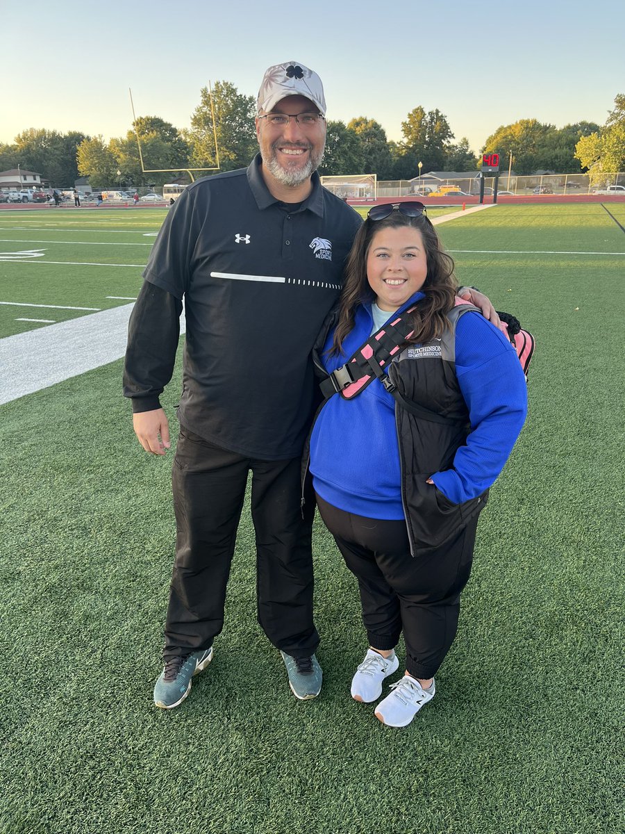 A first for me today.  Working game tonight with Sarah Lemmons, former student and Head AT at Hutch CC is covering Hutch game tonight vs Campus. She will not wear the colts jacket I brought for her.  <a href="/HCCSportsMed/">Hutchinson Sports Medicine</a>