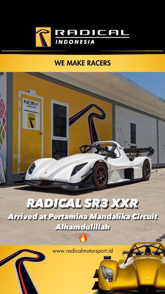 Alhamdulillah.. Finally! Our Radical SR3 XXR has been arrived at Pertamina Mandalika International Circuit! We’ll launch at MotoGP Oct 13-15 and start time attack at Oct 16-17! Can’t wait!