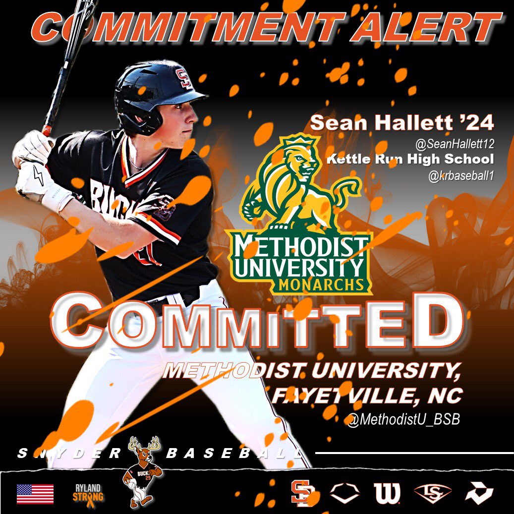 Snyder Baseball (@snyderbaseball) on Twitter photo Commitment Alert!!!
Congratulations to Sean Hallett <a href="/SeanHallett12/">Sean Hallett</a> <a href="/KRBaseball1/">KR Baseball</a> on his commitment to Methodist University <a href="/MethodistU_BSB/">Methodist University Baseball</a>. We are so happy for your success. Keep grinding!!! Commitment Alert!!!
Congratulations to Sean Hallett <a href="/SeanHallett12/">Sean Hallett</a> <a href="/KRBaseball1/">KR Baseball</a> on his commitment to Methodist University <a href="/MethodistU_BSB/">Methodist University Baseball</a>. We are so happy for your success. Keep grinding!!!