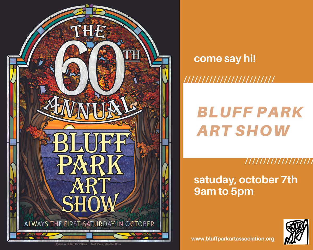 Looking forward to the @BluffParkArt festival this Saturday! Weather looks great!

#artfestival