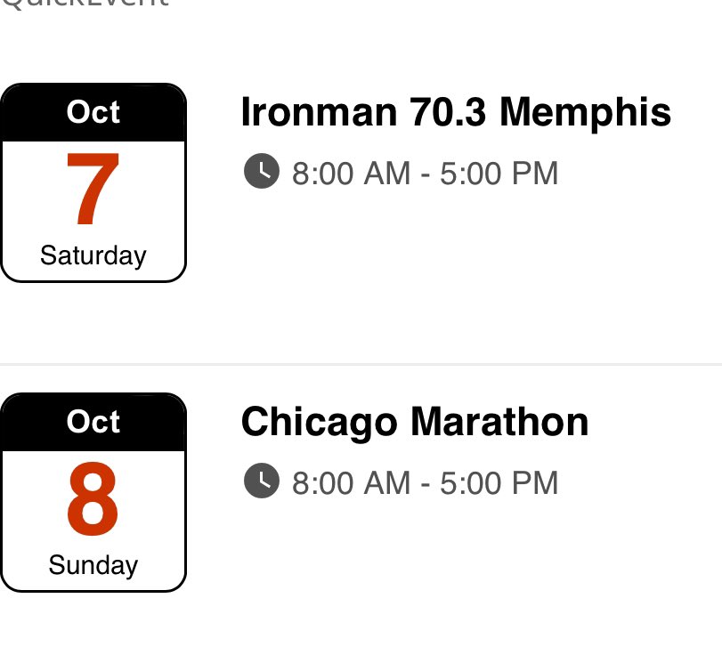 Good luck to <a href="/LeeMarchio/">Lee Ann Marchionna</a> racing Ironman 70.3 Memphis and to Philipp Dorn running the Chicago Marathon! Go get it! 💙💚💙💚 #memphis703 #chicagomarathon