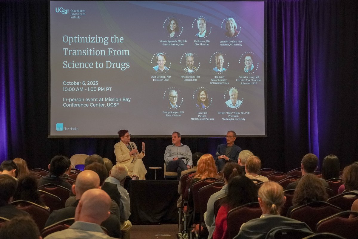 George Scangos, biotech veteran, led a panel discussion with Hal Barron, CEO of @altos_labs & @CatherineRLucey, Executive Vice Chancellor & Provost @UCSF. They explored innovative pathways for bridging basic research & drug development, with Altos Labs as a powerful case study.