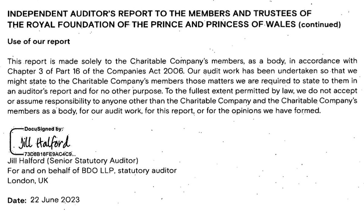 BaronessBruck's tweet image. It’s good to see @KensingtonRoyal FINALLY filed their financial report with #CompaniesHouse‼️

They did it *5 DAYS LATE*, regardless of the auditor’s report being signed back in JUNE‼️Why the delay⁉️🤷🏻‍♀️🎪💸

#Sloppy #Careless #Forgetful #CookingNumbers #Editing
#BookKeeping💰