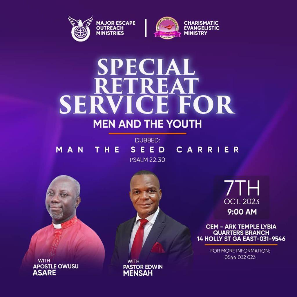 kojoowusu's tweet photo. If you are in and around madina am inviting you to our maiden special retreat. Come and let's learn the purpose of being a man on earth. It's tomorrow 9am https://t.co/FcxJ31UVqR