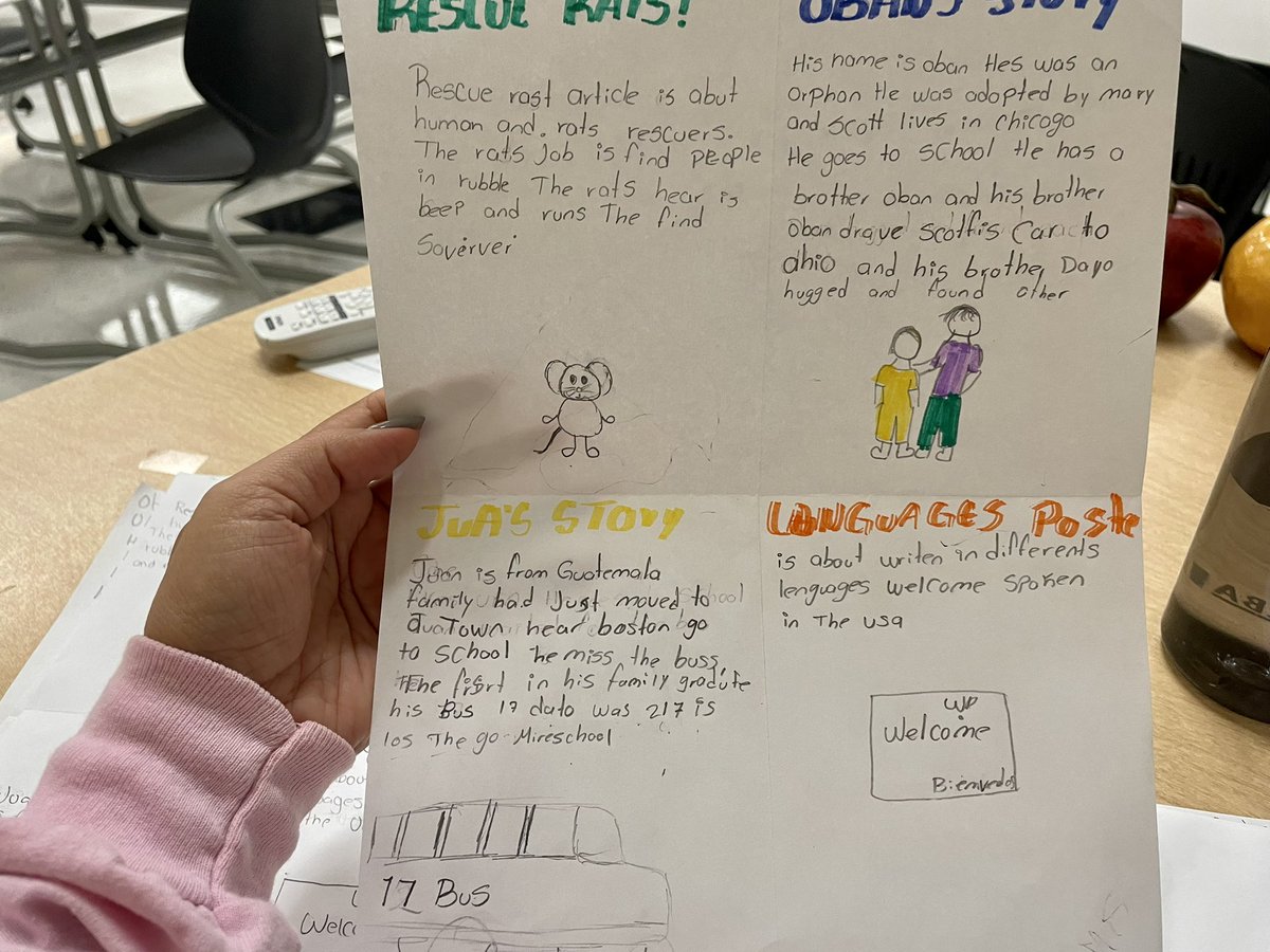 emilyfranESL's tweet photo. Q1 ✅
Today we wrapped 9 weeks of beautiful lessons that helped our newcomers grow culturally, linguistically, emotionally, & academically.
WITHOUT google—just notes & peer support, #Newcomers shared about their favorite lessons in Q1.
@SDLBACK was a hit 🙌🏽🔥📚 #Weblife https://t.co/T5ITFjmEsl
