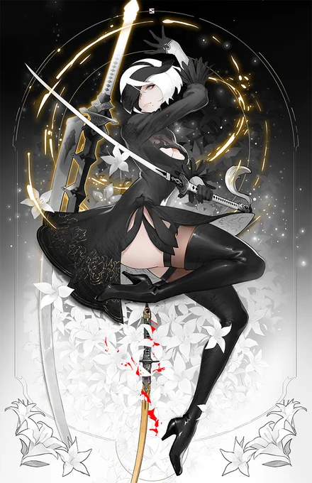 art spotlight A Dream not meant [2B]  #NieRAutomata #ニーアオートマタ