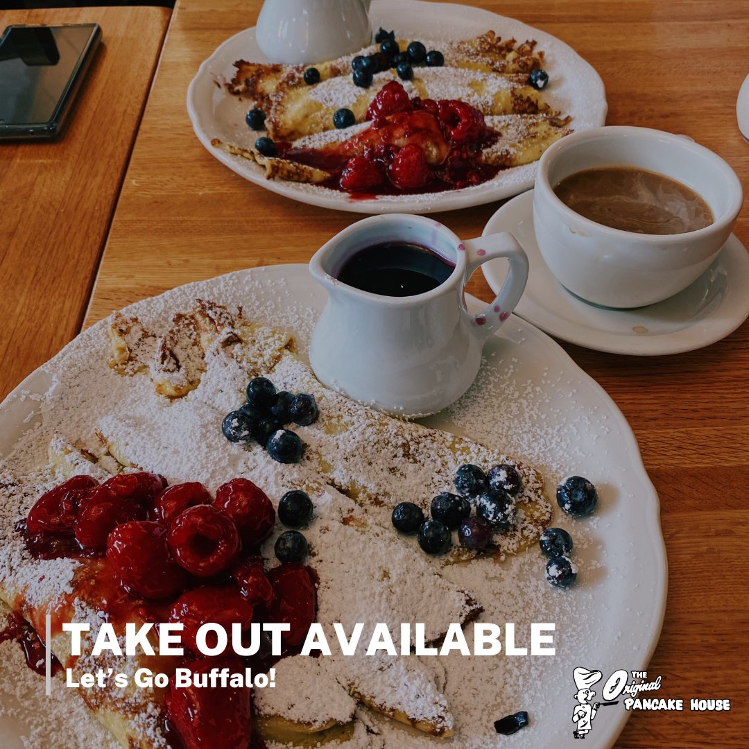 Bills Mafia! Fuel up for tomorrow's special game-day with takeout from the original pancake house. Please call your preferred OPH location to place an order. GO BILLS!! 🏴󠁧󠁢󠁥󠁮󠁧󠁿❤️💙