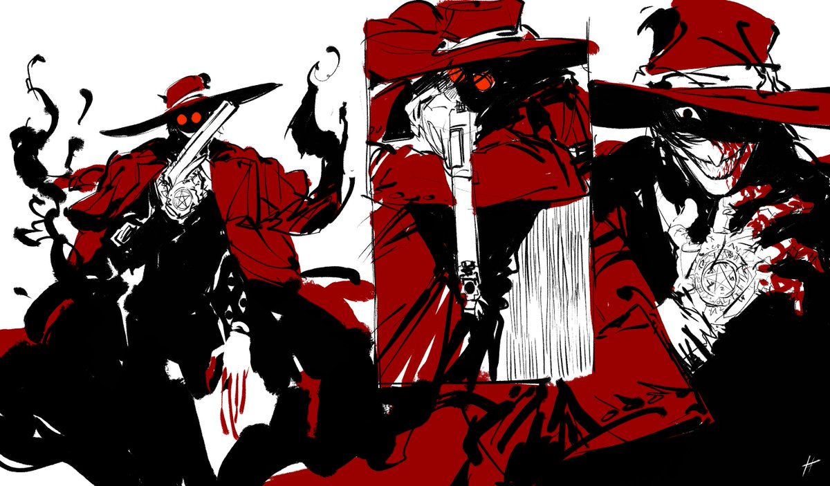 hat holding 1boy gun red headwear blood male focus  illustration images