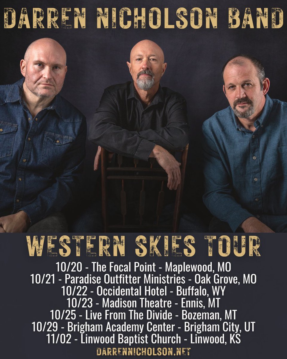 DarrenNMusic's tweet photo. We're headed out west! Come see us if you can! Full tour dates and info at https://t.co/Q935mn66dq 🎶 https://t.co/oCYtG6bSEH