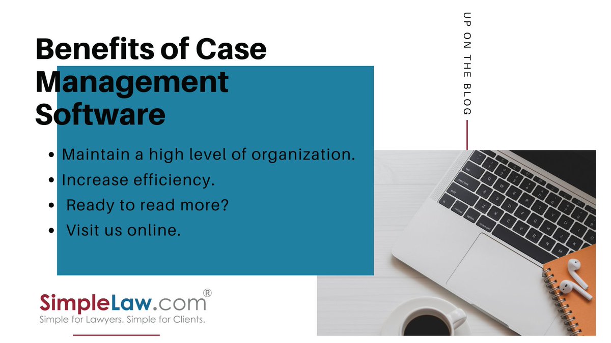 _simplelaw's tweet image. Wondering if it is time to adopt case management software? Check out these 5 key advantages. 
bit.ly/3ZLOdcb

#casemanagementsoftware #LegalTech #lawyers #attorneys #lawfirms #Efficiency #productivity