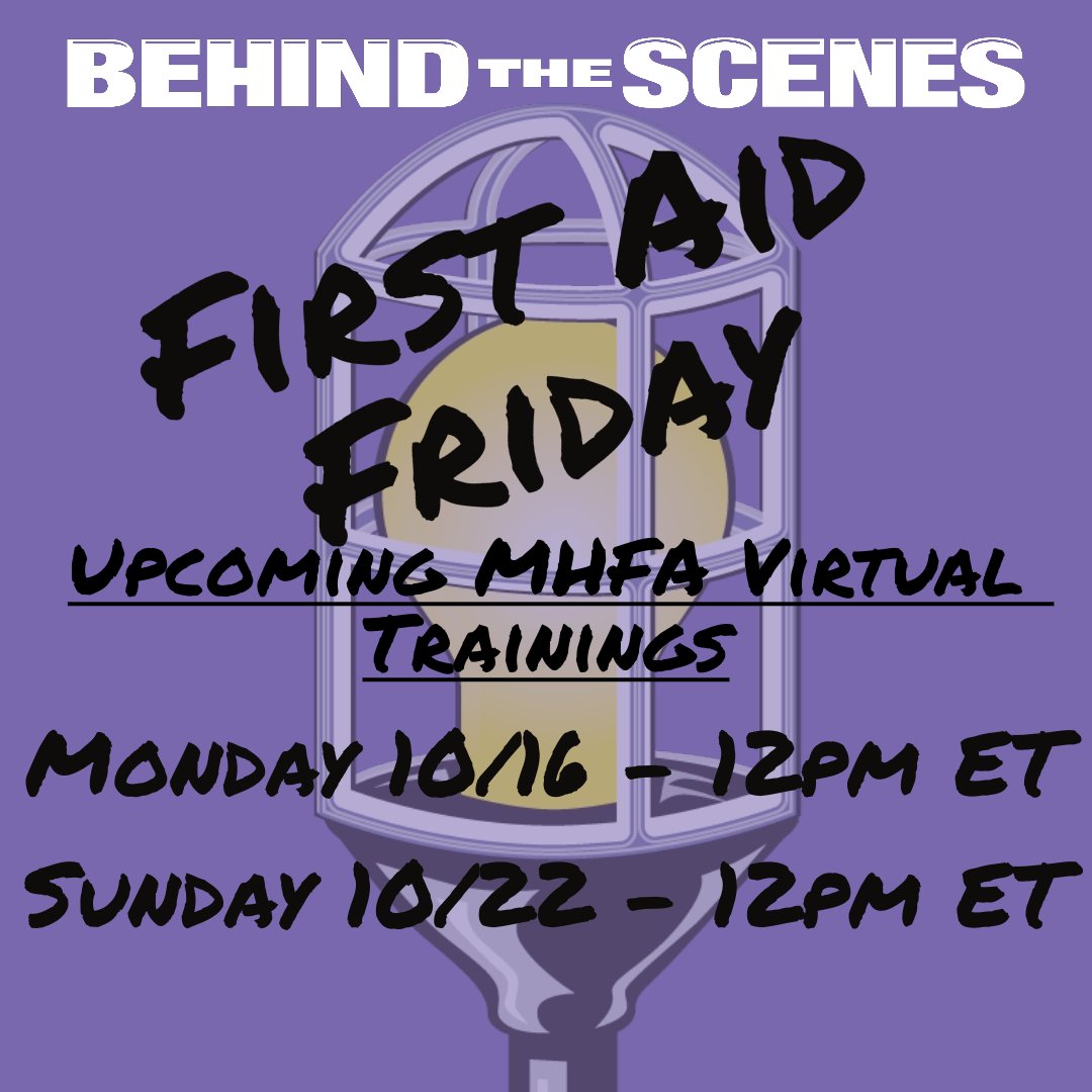 It's First Aid Friday! Our chance to remind you that we offer virtual Mental Health First Aid trainings to all entertainment industry professionals! Check out the link in our bio and register for one of our October trainings today! #firstaidfriday #entertainmentindustry #MHFA