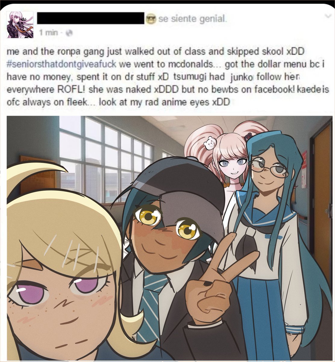 PapyrRonpa's tweet image. i know they all go to different schools let&apos;s just pretend for the sake of the bit ok ok
#danganronpa #pregamekaede #pregameshuichi #kagehara #pregametsumugi