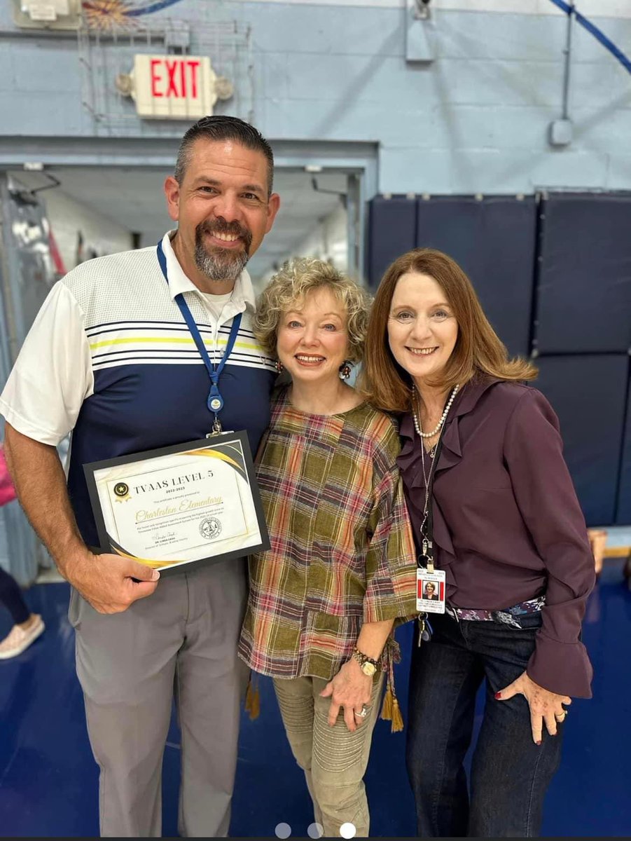 Honored to have Dr. Linda Cash; Mayor Gary Davis; Board Chairwoman, Vicki Beaty;Elizabeth Kaylor and Denny Collins to present our school with Level 5 TVAAS status from the State of TN this morning.We are proud of our teachers and staff that work so hard, everyday! <a href="/BradleySchools/">Bradley Co. Schools</a>