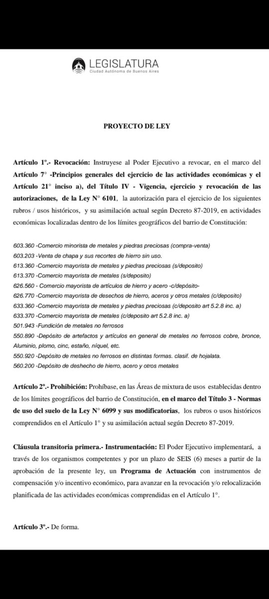 NeiraClaudia's tweet photo. Acompañamos a los vecinos y vecinas de Constitución en el pedido de revocación de los actuales permisos con los que cuentan las metaleras para funcionar en el barrio. 

Esto se suma al proyecto que ya  presentamos previamente en conjunto para crear un Área de Desarrollo Prioritario y repensar la dinámica de la zona de forma integral.