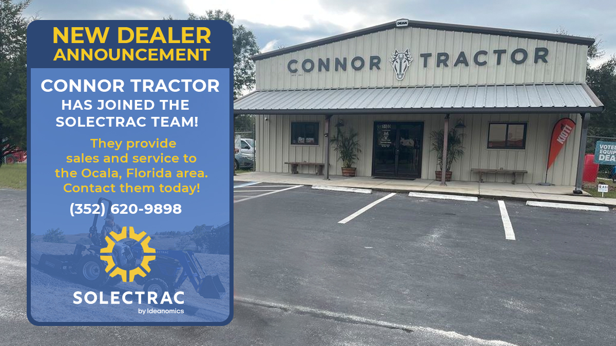 We are excited to welcome Connor Tractor to the Solectrac team. They provide sales and service to the Ocala, FL area. Contact them today to learn more about the e25G #ElectricTractor. (352) 620-9898 bit.ly/3PJUb8W #SolectracDealer #tractors #ev