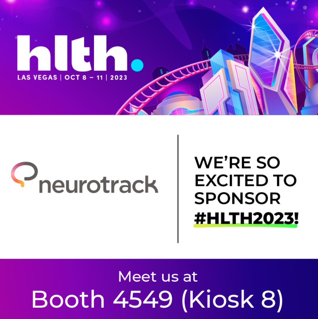 Neurotrack (@neurotrack) on Twitter photo See you at #HLTH2023! Try our cognitive screening tool, enter a prize drawing, and more at Neurotrack's kiosk in the MATTER Pavilion. Visit the Sky Stage on Sunday at 2:50 where <a href="/ellikaplan/">Elli Kaplan</a> will discuss the progress we're making in #Alzheimers & other neurodegenerative disease. See you at #HLTH2023! Try our cognitive screening tool, enter a prize drawing, and more at Neurotrack's kiosk in the MATTER Pavilion. Visit the Sky Stage on Sunday at 2:50 where <a href="/ellikaplan/">Elli Kaplan</a> will discuss the progress we're making in #Alzheimers & other neurodegenerative disease.