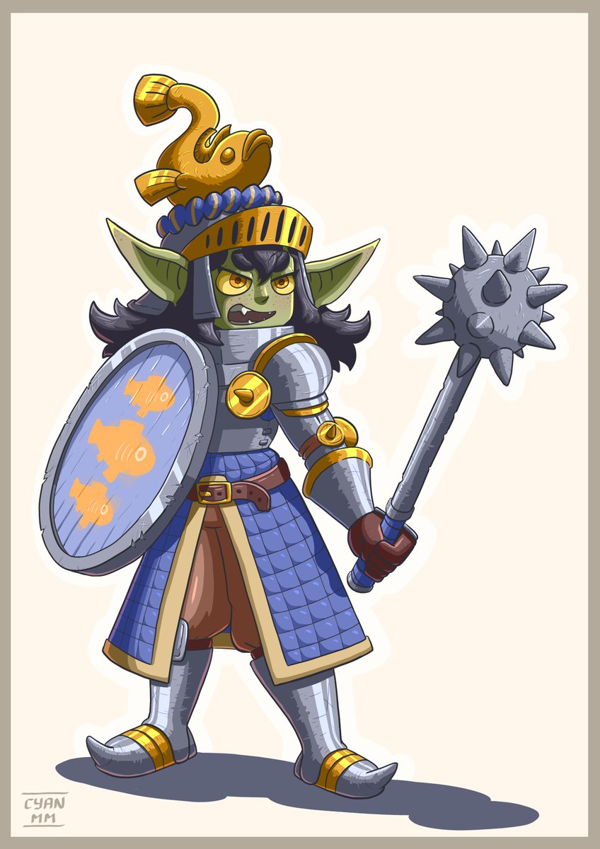 I'm a bit late in joining in on gobtober, but it seems fun, so here's a knightly goblin
#gobtober #gobtober2023