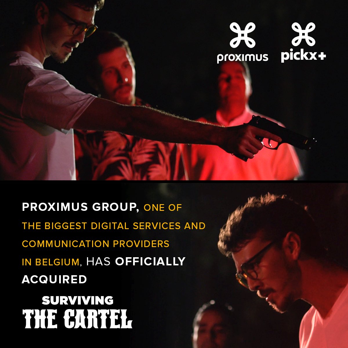 1265Films's tweet photo. Proximus Group, one of the biggest providers of digital services and communication in Belgium, 
which also streamed The Handmaid's Tale, Clarice, Condor, and The Good Girls Club, has officially acquired Surviving The Cartel and will stream it on its streaming platform + IPTV https://t.co/r6C3xoswcQ