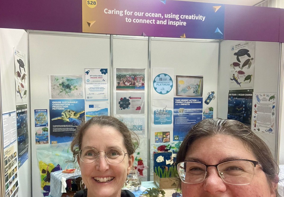 All set and ready to go for @FEILTE 2023! Thanks to Jane from Scoil Chaitriona Junior Renmore exploring using the ocean to connect & inspire @explorersedu @MarineInst @SFICuriousMinds @AllAtlanticO #AllAtlanticBlueSchools 
@EU_MARE #EUBlueSchools @ScienceonStage @GalwayAquarium