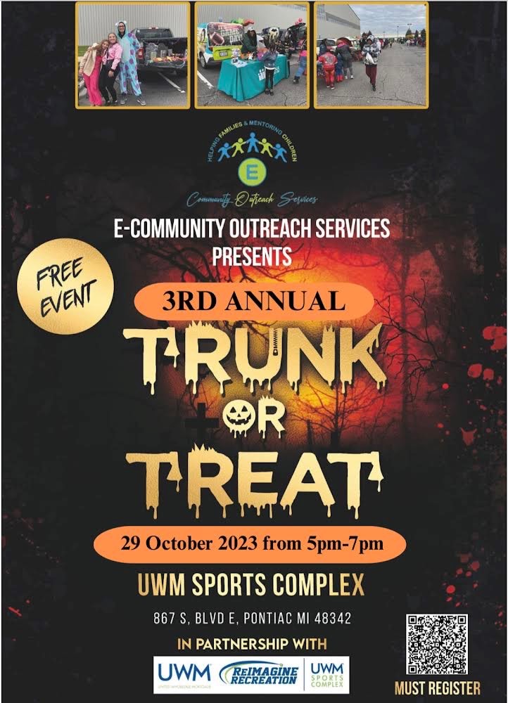 Here at OCMW Pontiac office we love to spread the word about community events. <a href="/UWMlending/">United Wholesale Mortgage</a>  Sports Complex in partnership with E-Community Outreach and <a href="/ReimagineRec/">ReimagineRec</a>  will be hosting their 3rd annual Trunk or Treat on October 29!🍬🍭🍫 #TrunkorTreat #PontiacEvents