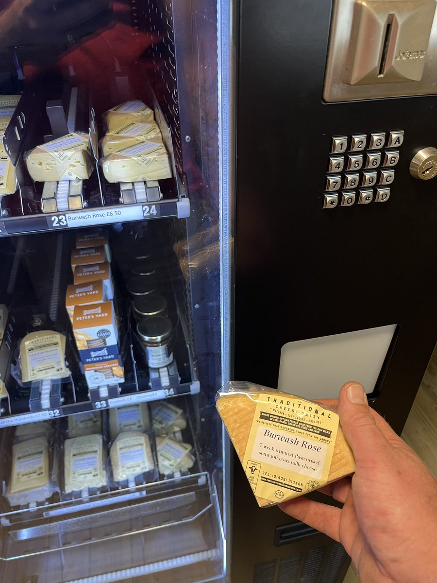 anthonybecvar's tweet photo. Cheese vending machine up the road at @JoeDelves farm. I think this might be a very frequent occurrence.. #ImACheeseaholic #Cheeeeeese #ukfarming #cheesecheesecheesecheese https://t.co/mKiWrEg22y