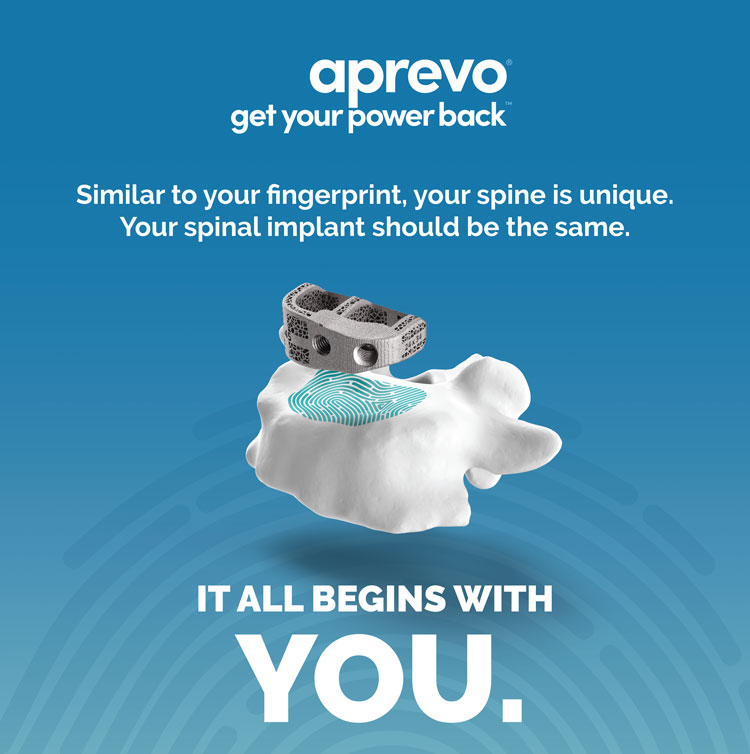 Visit us at booth 104 during the Society for Minimally Invasive Spine Surgery (SMISS) Annual Forum at The Bellagio in Las Vegas! Learn more about aprevo® and its breakthrough personalized solutions. We look forward to seeing you!

#aprevo #Carlsmed #SpineSummit