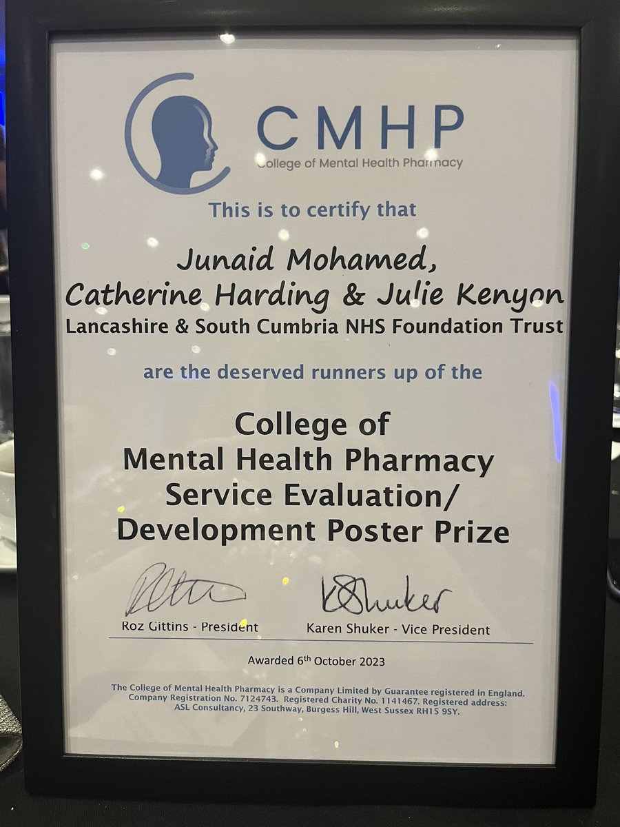 Tara Gallagher (@taraliang) on Twitter photo Deserved runners up of the #CMHP23 Service Evaluation/Development Poster Prize ๐ so proud to be <a href="/MMLSCFT/">Medicines Management_LSCFT</a> <a href="/SRamdour/">Sonia Ramdour</a> well done Junaid, Catherine and Julie Deserved runners up of the #CMHP23 Service Evaluation/Development Poster Prize ๐ so proud to be <a href="/MMLSCFT/">Medicines Management_LSCFT</a> <a href="/SRamdour/">Sonia Ramdour</a> well done Junaid, Catherine and Julie