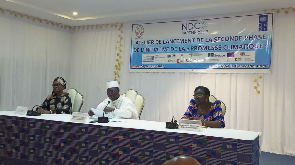 PnudTogo's tweet photo. Le @PnudTogo a procédé ce 06.10.2023 aux côtés du Ministre de l'environnement et des ressources forestières, @MERF_Togo au lancement de la seconde phase de l'initiative de la #PromesseClimatique. https://t.co/QaeC7fbm3z