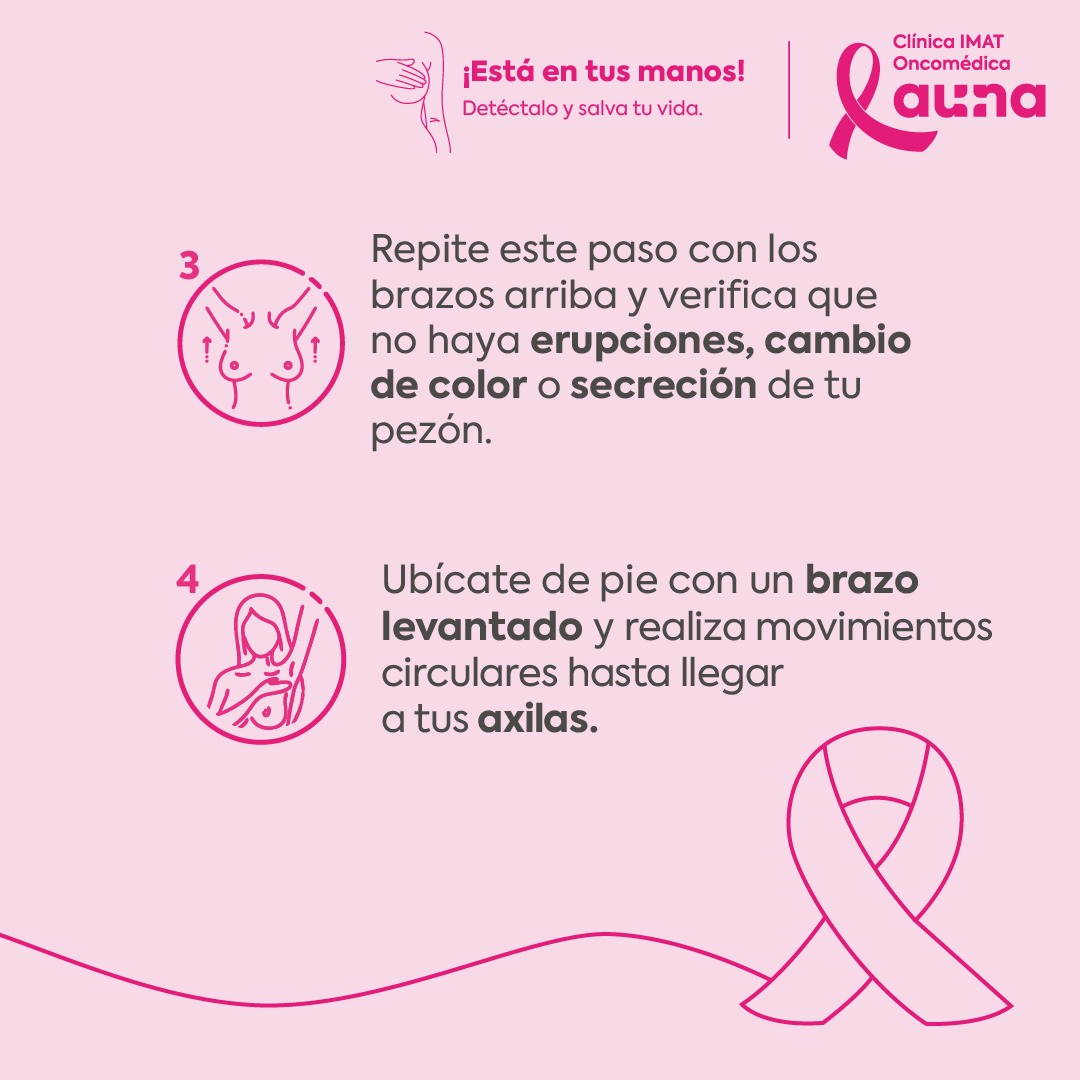 #EstáEnTusManos ➡️ Desliza y conoce los pasos que te permitirán realizar de manera fácil y rápida el auto examen de mama 💖🎗️ recuerda la importancia de mantener hábitos de vida saludable para no desarrollar factores de riesgo asociados con el cáncer de mama 💖🎗️