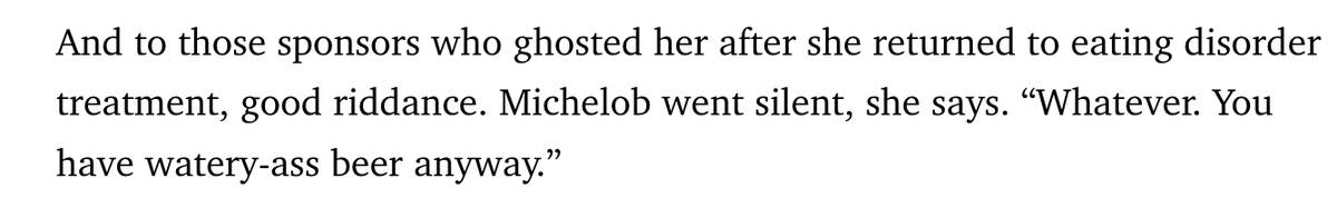AnnaMedaris's tweet photo. This @runnersworld profile of @ByGollyMolly12 from @rachellevinsf is just so good. Great writing that also doesn't take itself too seriously. Like its subject. I have many favorite parts, but this dig at Michelob really made me LOL. #running #mollyseidel https://t.co/T3nnlJrBth https://t.co/ssMORZA5oY
