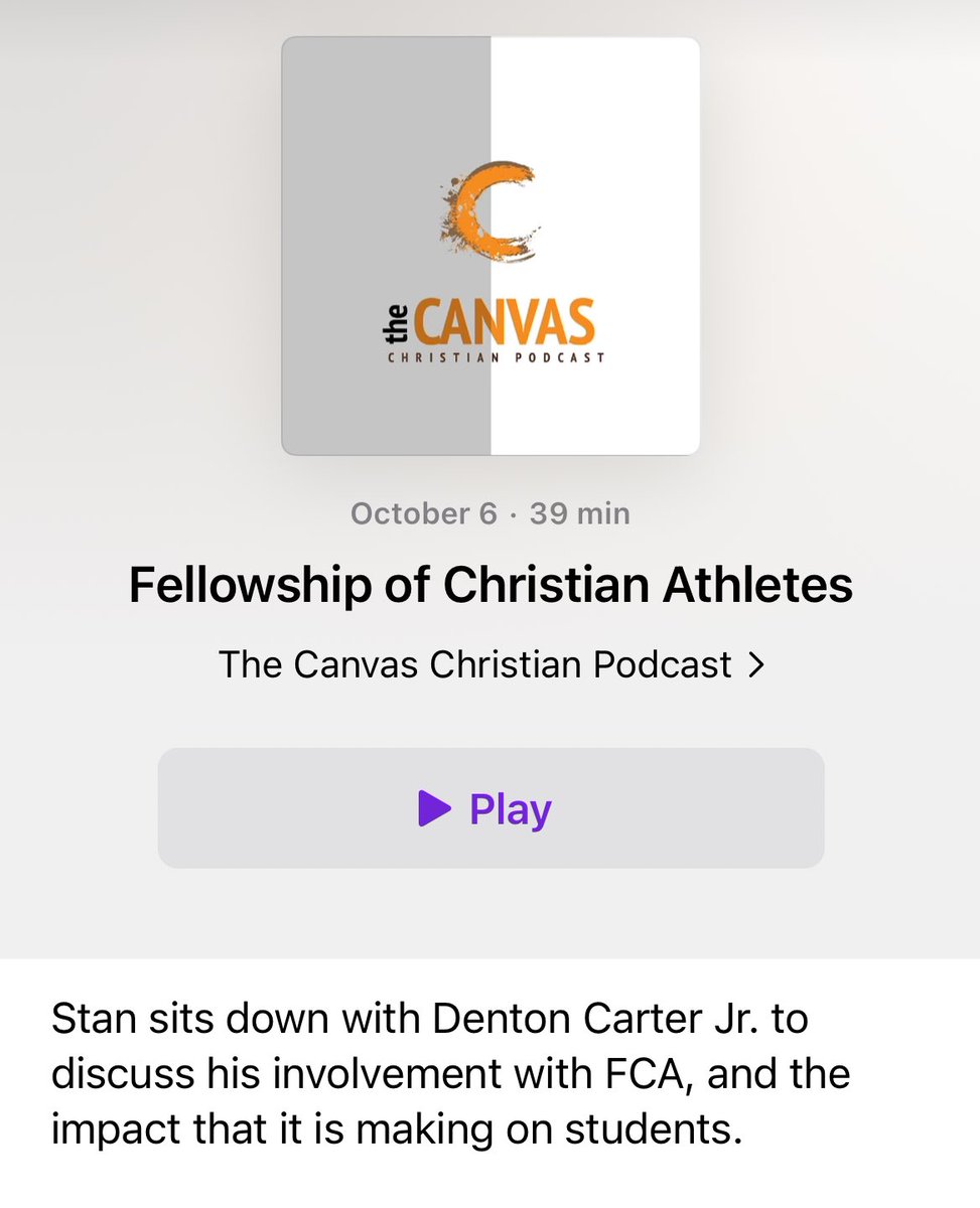 CanvasCumming's tweet photo. There are so many ministries that help lead people to God and salvation, FCA being one of them! Check out this week’s podcast as Pastor Stan sits down with friend Denton Carter Jr. and discusses how FCA has had an impact on students! https://t.co/LEz5YmxRJi